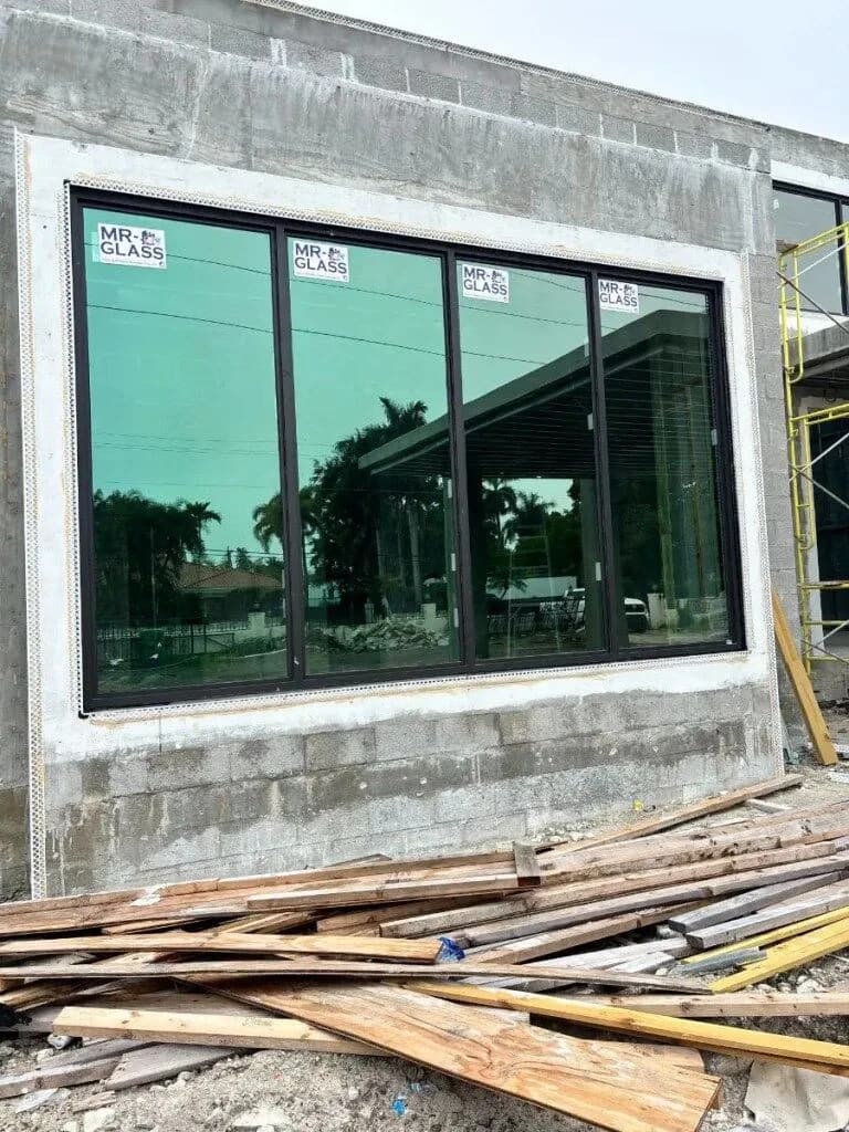 Large impact windows after installation with open view